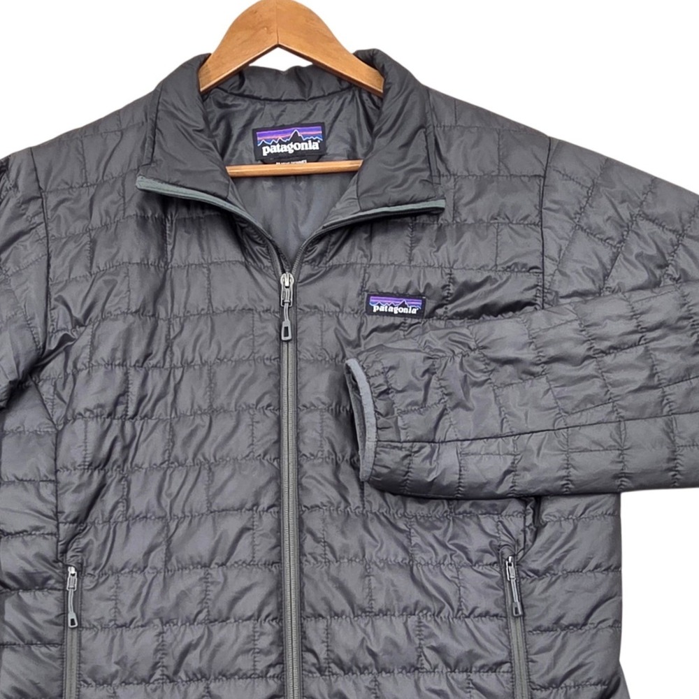 Patagonia Mens Medium Nano Puff Jacket Forge Grey Quilted Puffer Coat 84212